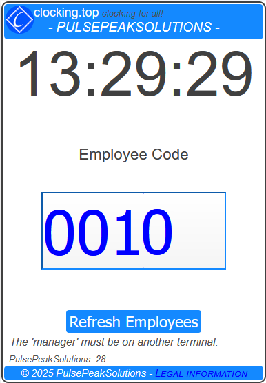 Clocking screen